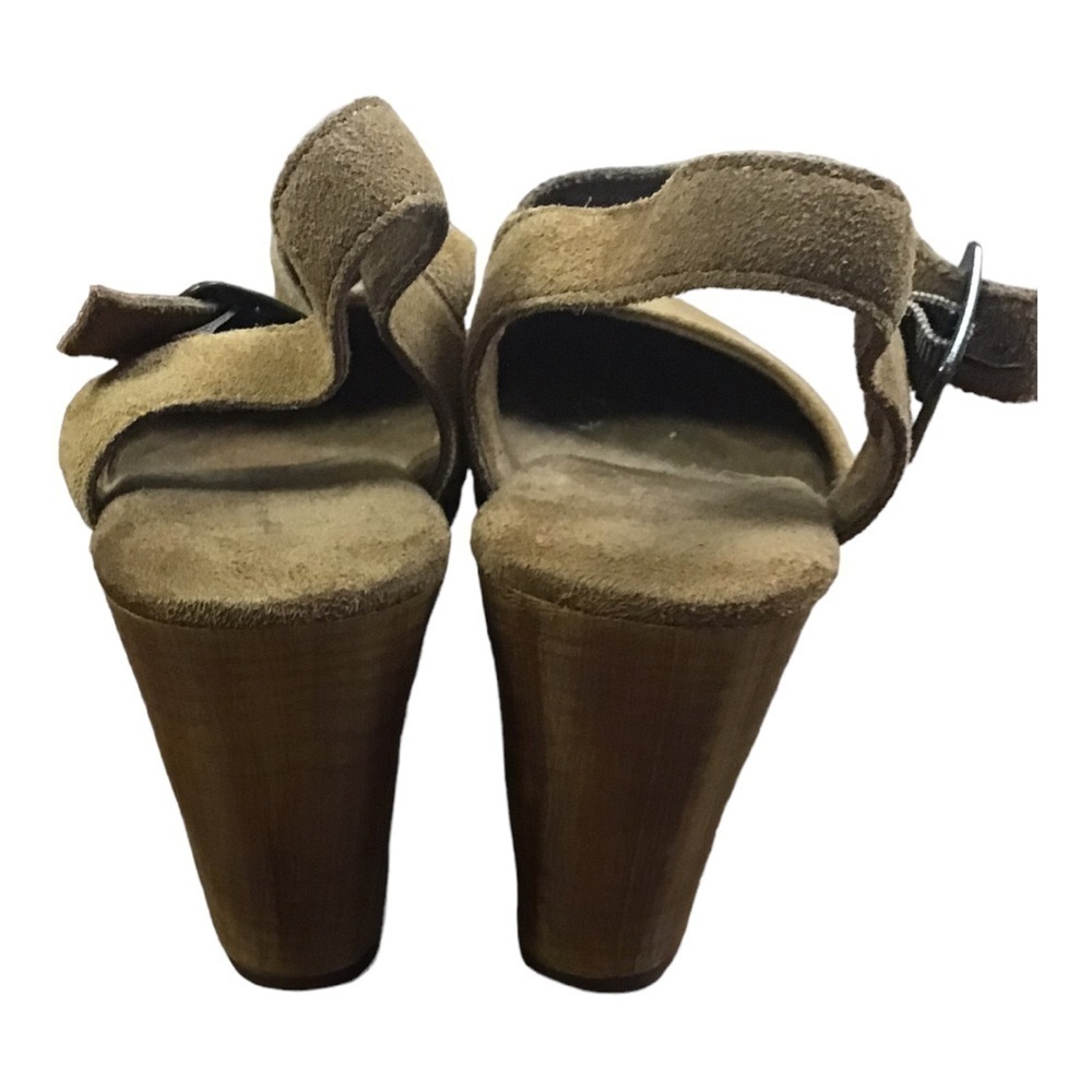 House Of Harlow 1960 Cherub Suede Studded Leather Y2K Wood Heeled Clogs Size 10 - Picture 6 of 8